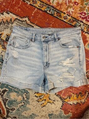 American Eagle Outfitters Light Wash Distressed Jean Shorts